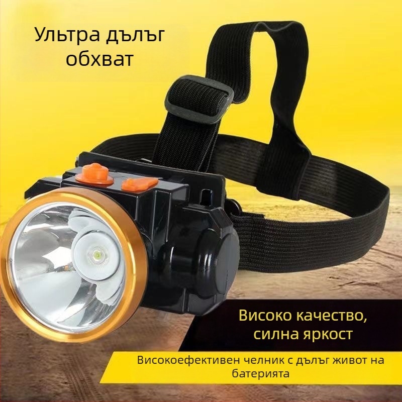 LED челник за глава - водоустойчив, презареждаем, за нощен риболов и къмпинг