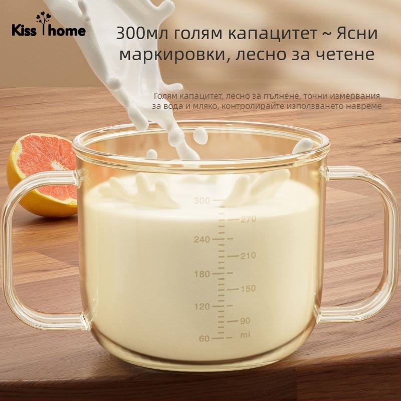 Детска чаша за мляко с сламка, удароустойчива учебна чаша за директно пиене, за 1+ години, PP