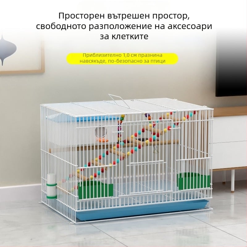 Метална клетка за птици с декорация от копринени цветя | модел KIP26156515