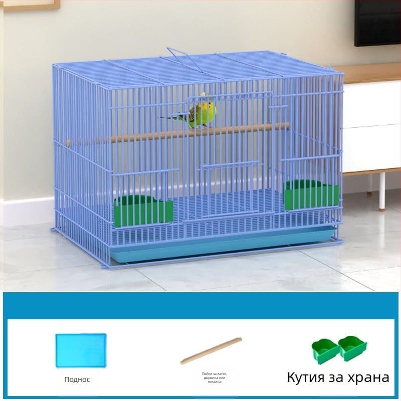 Метална клетка за птици с декорация от копринени цветя | модел KIP26156515