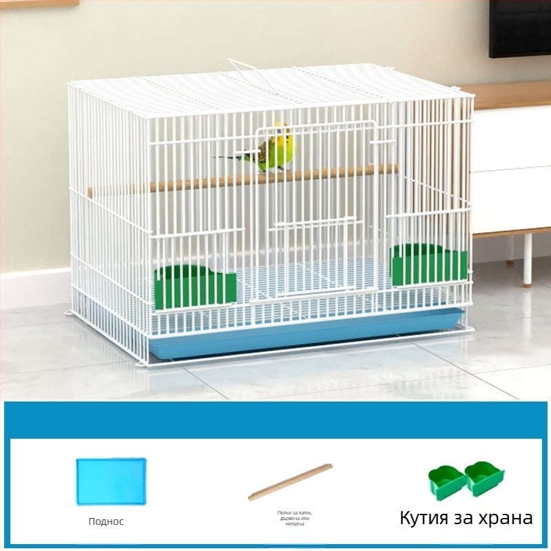 Метална клетка за птици с декорация от копринени цветя | модел KIP26156515