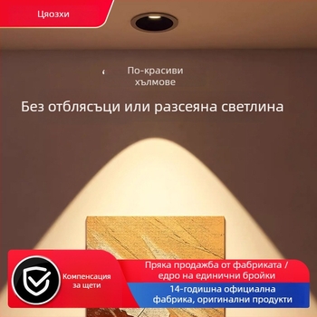 LED вградена стенна таванна светлина със антиотразяващ дизайн (LED източник; CRI ≥95; 220V; алуминиев корпус; интелигентно управление)