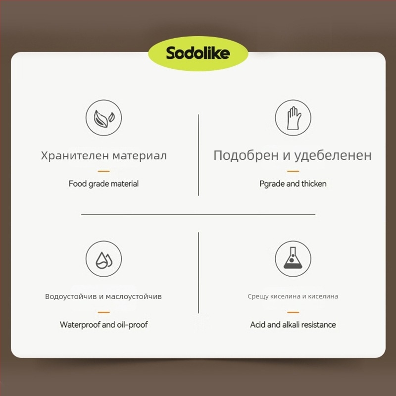 Еднократни нитрилни ръкавици за кухня, за миене на съдове, хранително качество, устойчиви на прах, дебелина 1 нишка