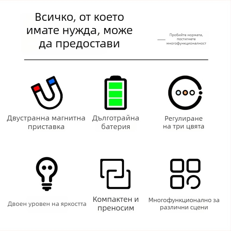 C05 LED светлина за запълване с магнитно закрепване – три температури на цвета, мощност под 10W, 3,7V, стояща светлина за лайв стрийминг и фотография