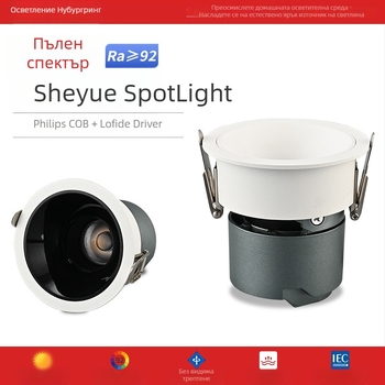 COB LED прожектор за стена, лампа за всекидневна, алуминиев корпус, CRI ≥90, напрежение ≤36V, вградена инсталация