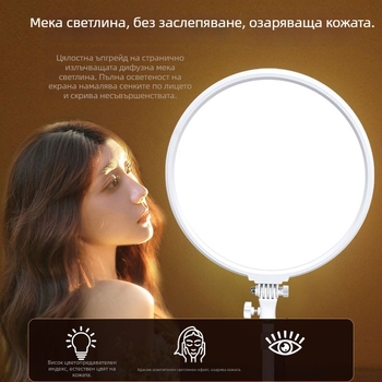 JS-40 Светлина за запълване за портретно излъчване — LED 40W, 3000–6000K, обхват 1–2 м, цветово регулируема