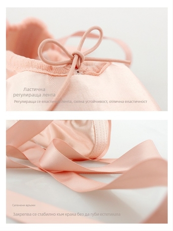 Балетни обувки Lingyan — квадратен нос, кожена подметка, баланс и ударопоглъщане