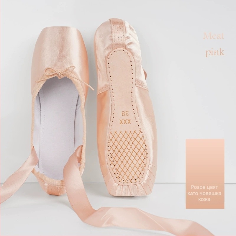 Балетни обувки Lingyan — квадратен нос, кожена подметка, баланс и ударопоглъщане