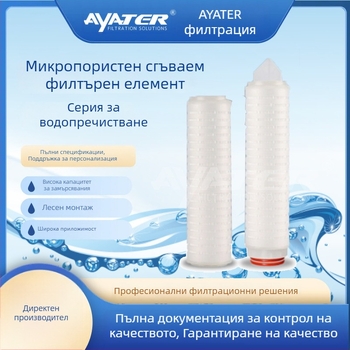 Филтър елемент със сгъваем полипропиленов микропорест слой, триъгълна върхова част, 0.22um порьозност, интерфейс 222