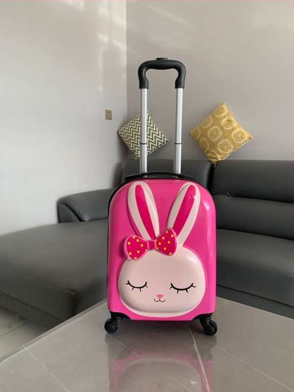 Детски куфар с 3D животински дизайн, ABS+PC материал, универсални колела, закопчаване с цип, водоустойчив