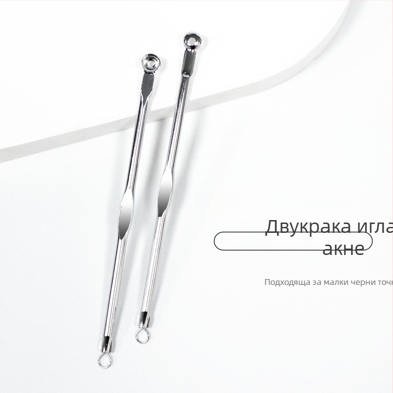 Двустранна игла за акне, неръждаема стомана, почистване на лице, пакет 144, код на продукта Bms-152