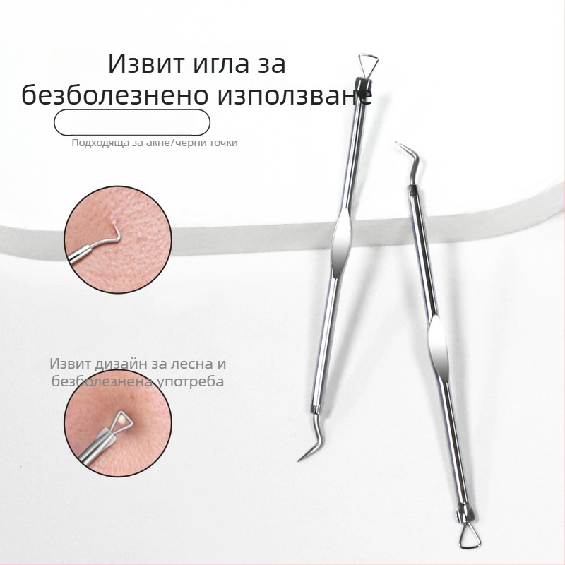 Двустранна игла за акне, неръждаема стомана, почистване на лице, пакет 144, код на продукта Bms-152