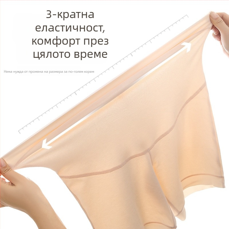 Бременни безопасни панталони, безпрозрачни, ледена коприна, абдоминална опора, летни тънки къси панталони