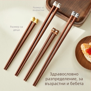 Палочки за хранене с карикатурен мотив, сладък стил, материали: сандалово дърво + PVC, с лого, персонализирани