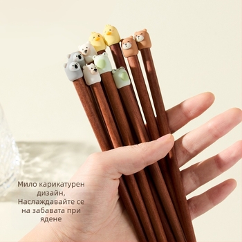 Палочки за хранене с карикатурен мотив, сладък стил, материали: сандалово дърво + PVC, с лого, персонализирани