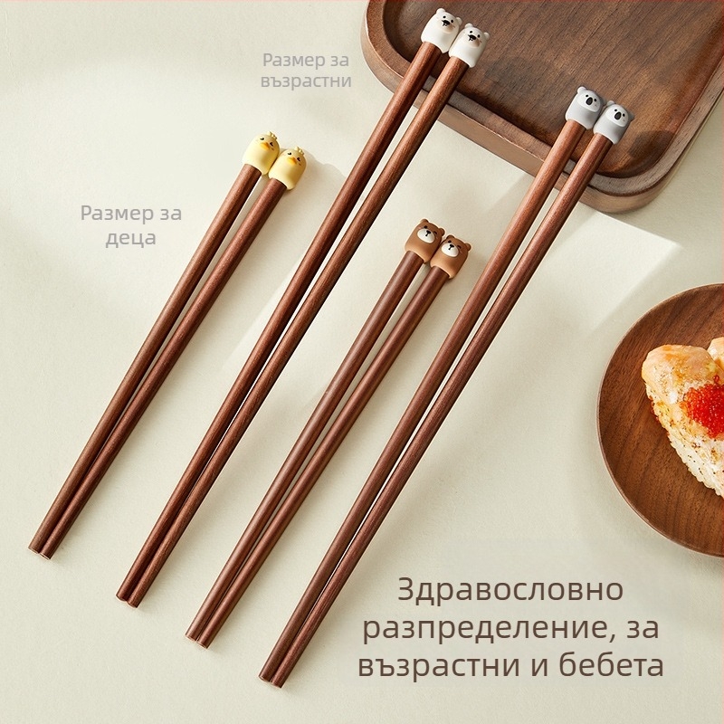 Палочки за хранене с карикатурен мотив, сладък стил, материали: сандалово дърво + PVC, с лого, персонализирани