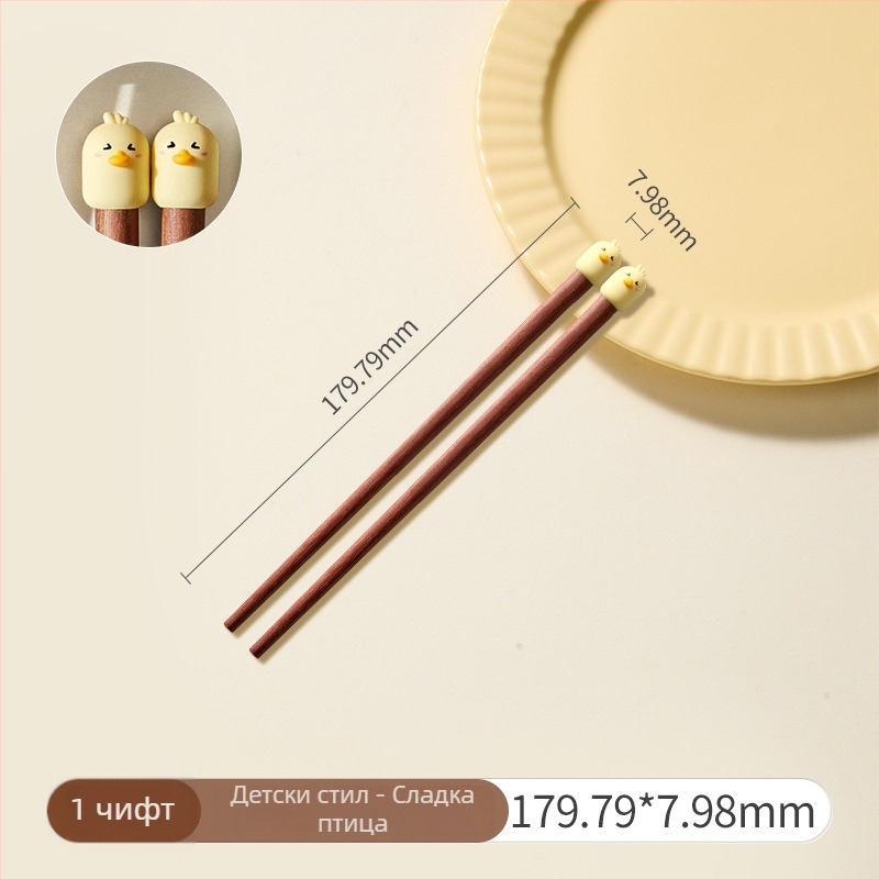 Палочки за хранене с карикатурен мотив, сладък стил, материали: сандалово дърво + PVC, с лого, персонализирани