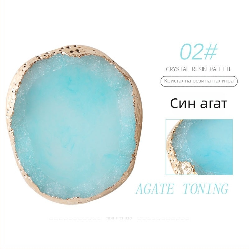 Honuo Японски стил палета за маникюр – дисплей панел от агат, кристал и мраморна смола за нокти, фотосесия реквизит