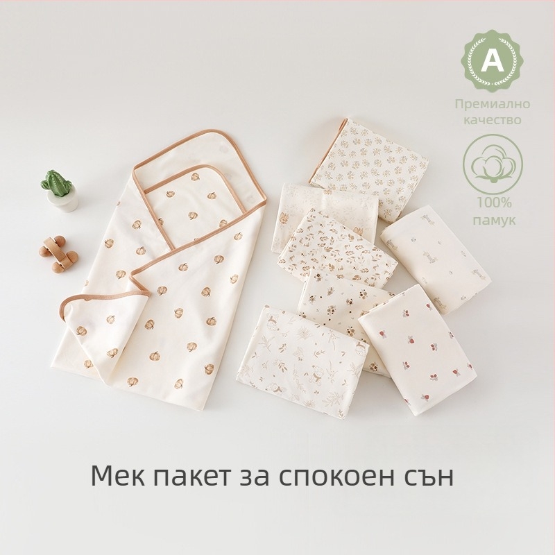 Памучна обвивка за новородено, антибактериална, клас А сигурност, всесезонна употреба, марка Xxbabying