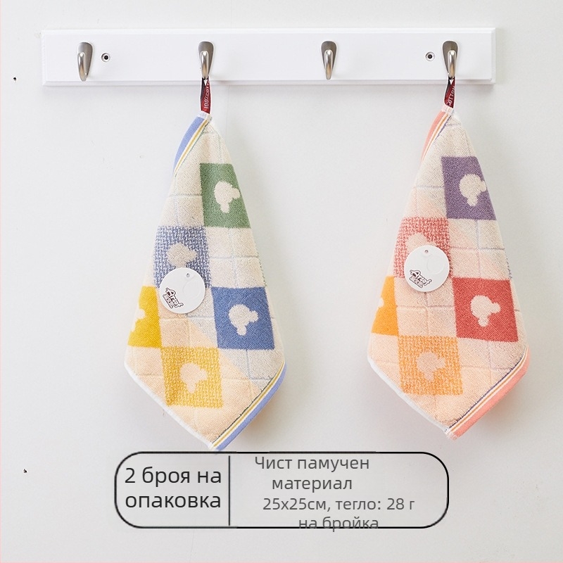 Детска квадратна памучна кърпа за лице, мека и абсорбираща, 28 g, 32 нишки, квадратна кърпа, персонализация с лого налична.