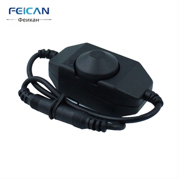 LED димер за гардероб с ръчен въртящ се регулатор, безстъпково димиране 0–100%, DC 5V/12–24V, DC изходна линия