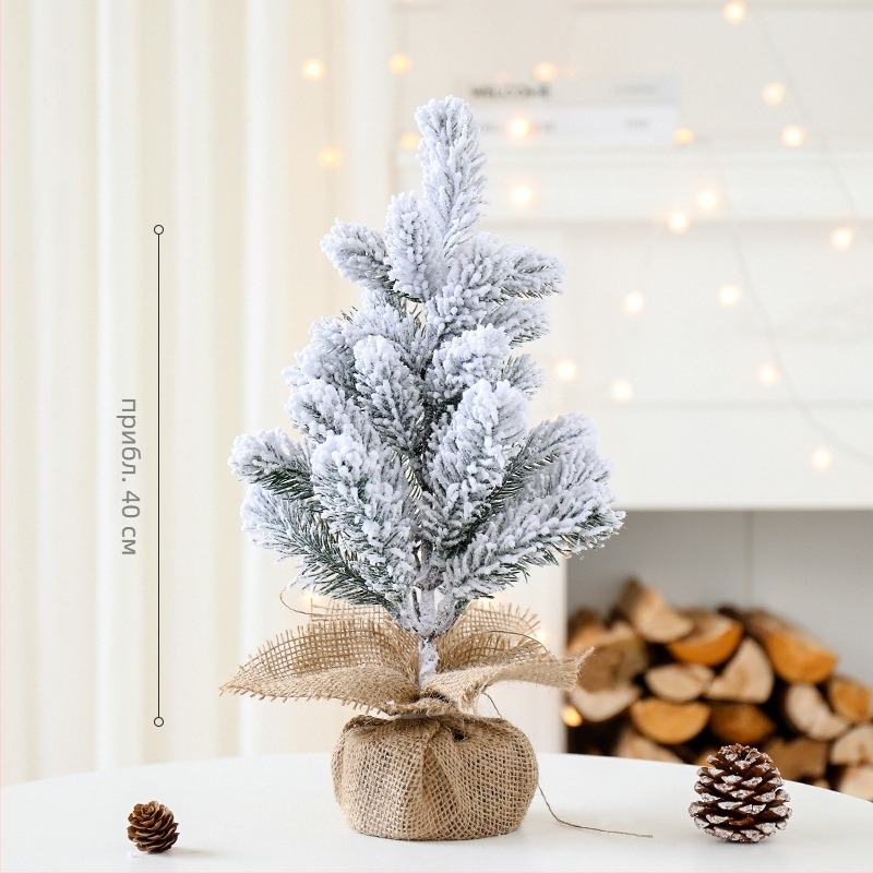 Десктопна коледна елка със снежни акценти, борова текстура, декоративен акцент, Yue Xiaoyi, модел SD=XSXH-E, за подова употреба