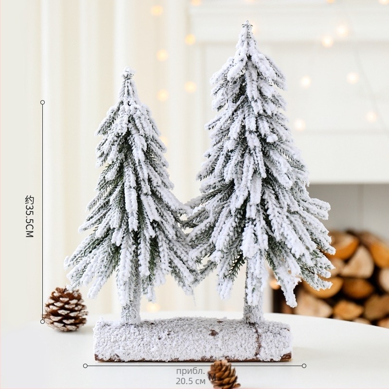Десктопна коледна елка със снежни акценти, борова текстура, декоративен акцент, Yue Xiaoyi, модел SD=XSXH-E, за подова употреба