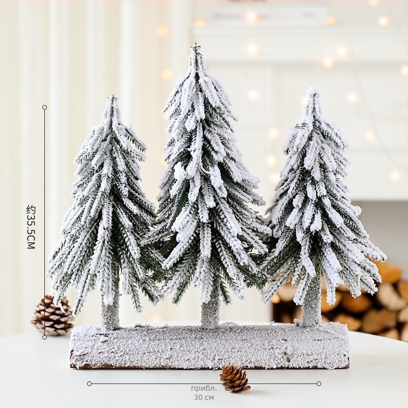 Десктопна коледна елка със снежни акценти, борова текстура, декоративен акцент, Yue Xiaoyi, модел SD=XSXH-E, за подова употреба