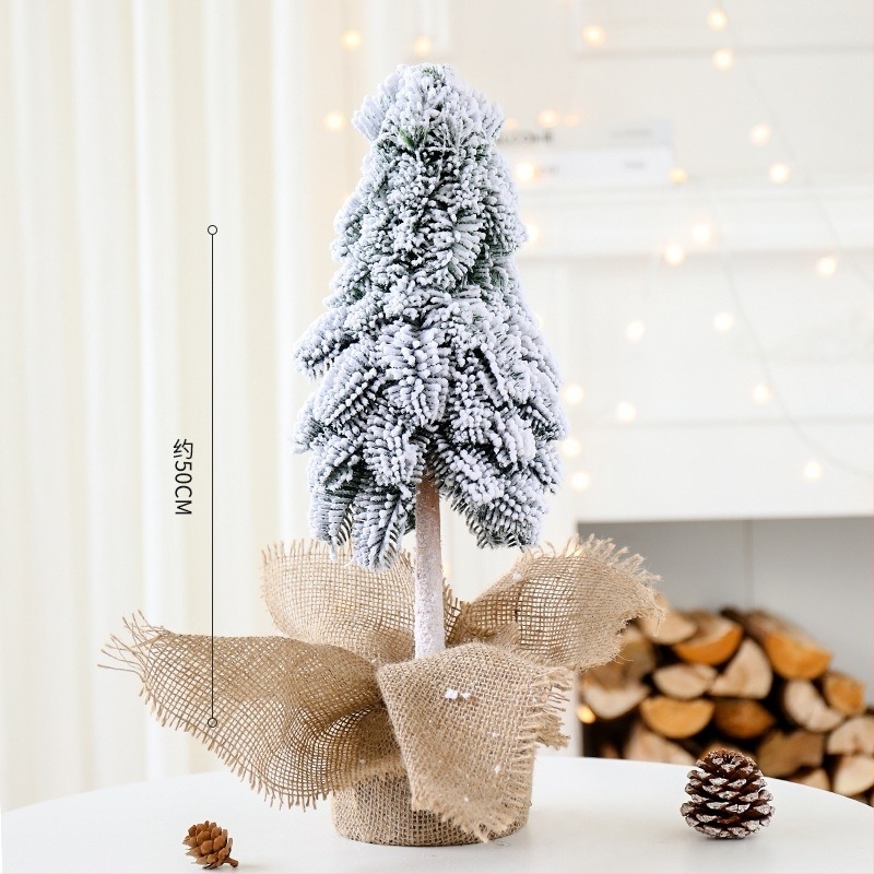 Десктопна коледна елка със снежни акценти, борова текстура, декоративен акцент, Yue Xiaoyi, модел SD=XSXH-E, за подова употреба