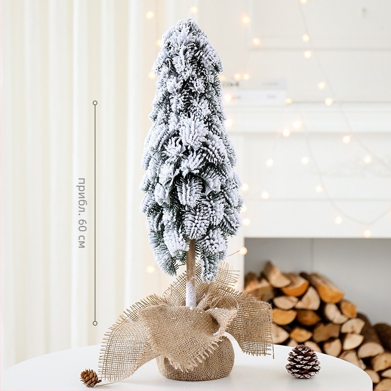 Десктопна коледна елка със снежни акценти, борова текстура, декоративен акцент, Yue Xiaoyi, модел SD=XSXH-E, за подова употреба