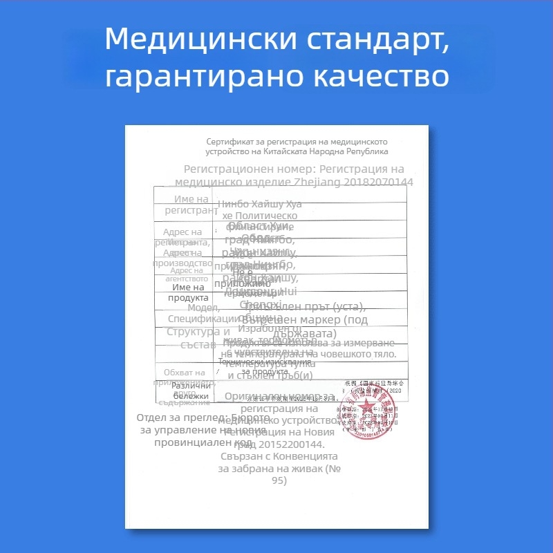 Термометър – медицински клас, голям дисплей, стъклен корпус, Sanshan, опаковка 1 кутия
