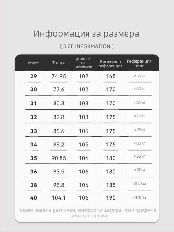 Мъжки дънки деним памук-еластан, водно измиване, прав силует, средна талия, цип