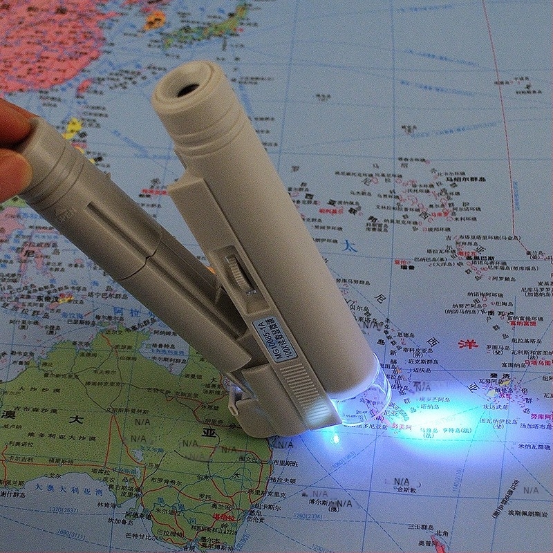 Преносим професионален микроскоп - 100x увеличение, LED осветление, мащаб за измерване