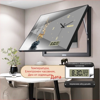 Декоративна картина за електромерна кутия абстрактен дизайн рамкирана алуминиева сплавна рамка платно с маслена основа кристално порцеланова картина