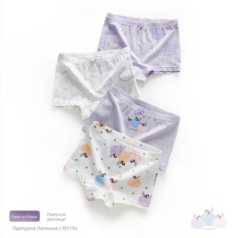 Детски памучни бикини за момичета, клас А, 95% памук, шевове с четири игли и шест нишки, за деца над 8 години, есен 2025