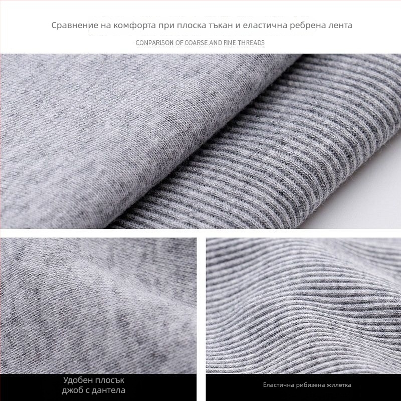 Мъжки потник с I-образна форма за фитнес, памук с абсорбиращ пот, груба плетка 2x2, кръгло деколте