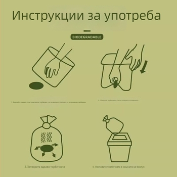 Чанти за изпражнения на кучета и котки, удебелени, биоразградими, за събиране на изпражнения