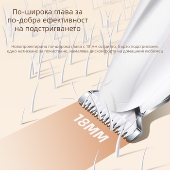 Тример за лапи на котки, безшумен, презареждаем, остриета ABS, керамика и неръждаема стомана