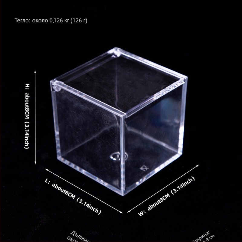 Мъхест микро ландшафт террариум в акрилна мини DIY кутия за бюро — модел Square Box Micro Landscape, марка Levana