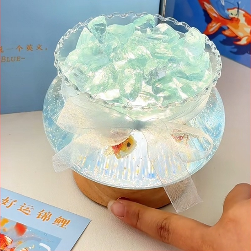 Bubble Fish Jar дифузер за аромати без пламък – сребърен Jelly Candle, полу-ръчна/полу-механична изработка, код YxDdArjR