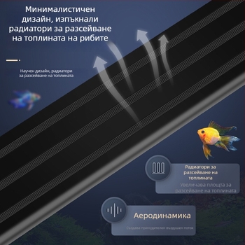 LED лампа за аквариум със скоба, водоустойчива лампа с пълен спектър за водни растения, 8–32 W, пластмасова