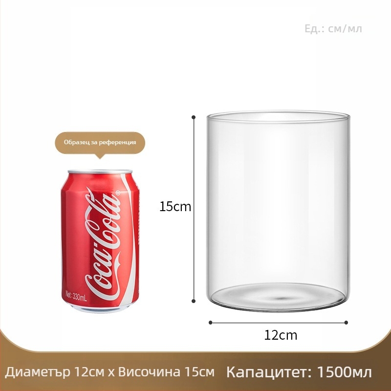 Прозрачна стъклена ваза за микро ландшафт, цилиндричен дизайн, боросиликатно стъкло, обработка и персонализация: Да, Thick Glass