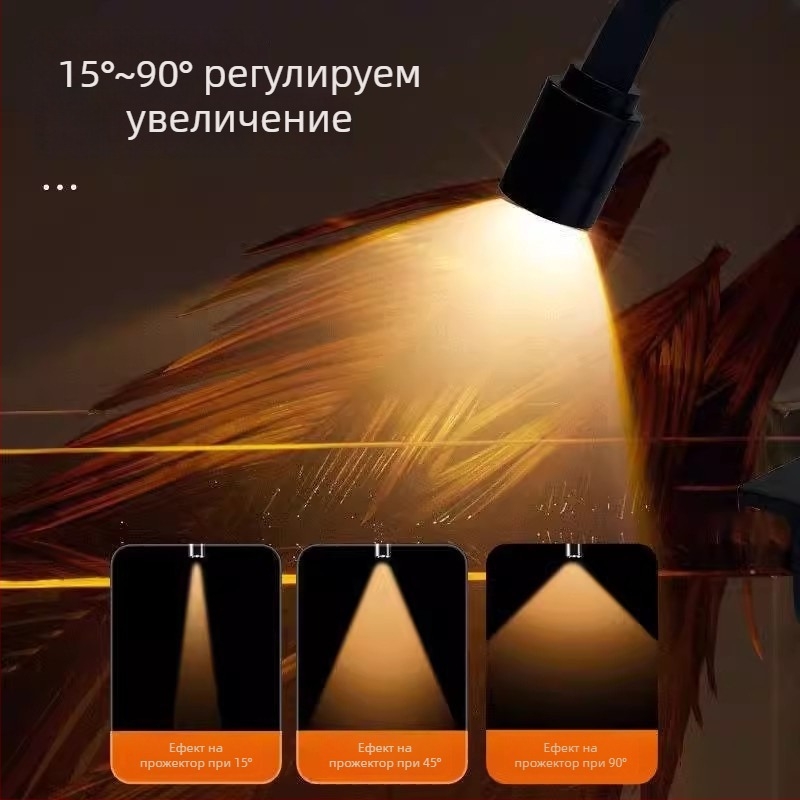 Аквариумен клип-осветител USB, мини прожектор, 5W, алуминиев сплав, тегло 150 g