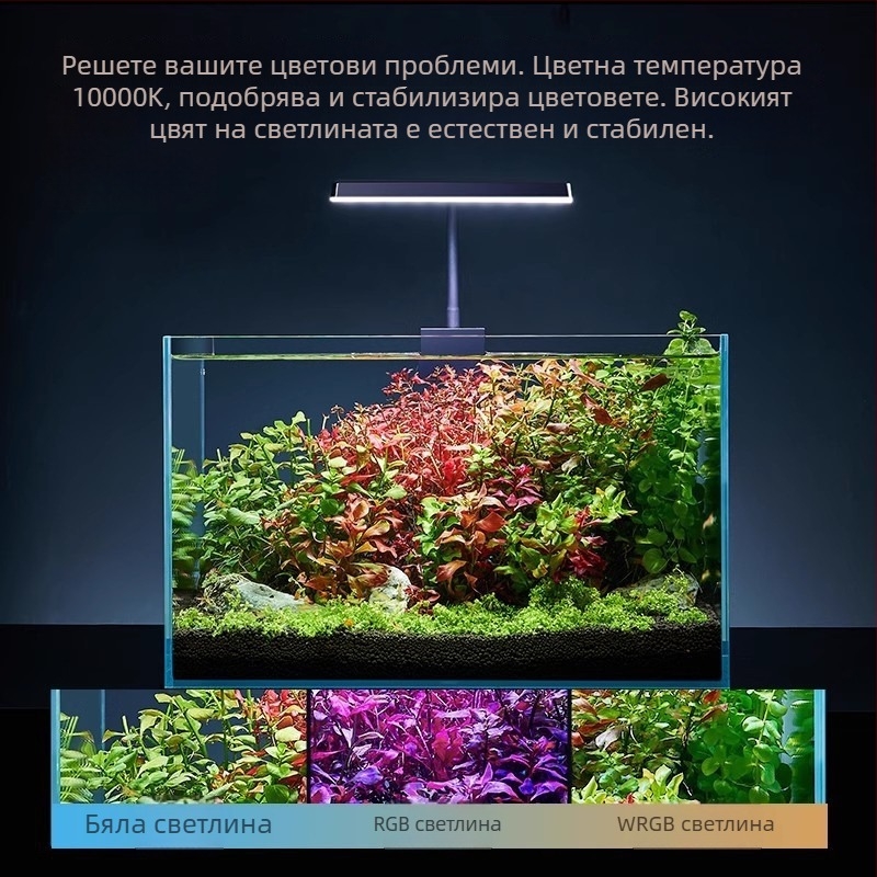 LED клип-лампа за аквариум с пълен спектър за водни растения – Yee, 11.4/15.2W