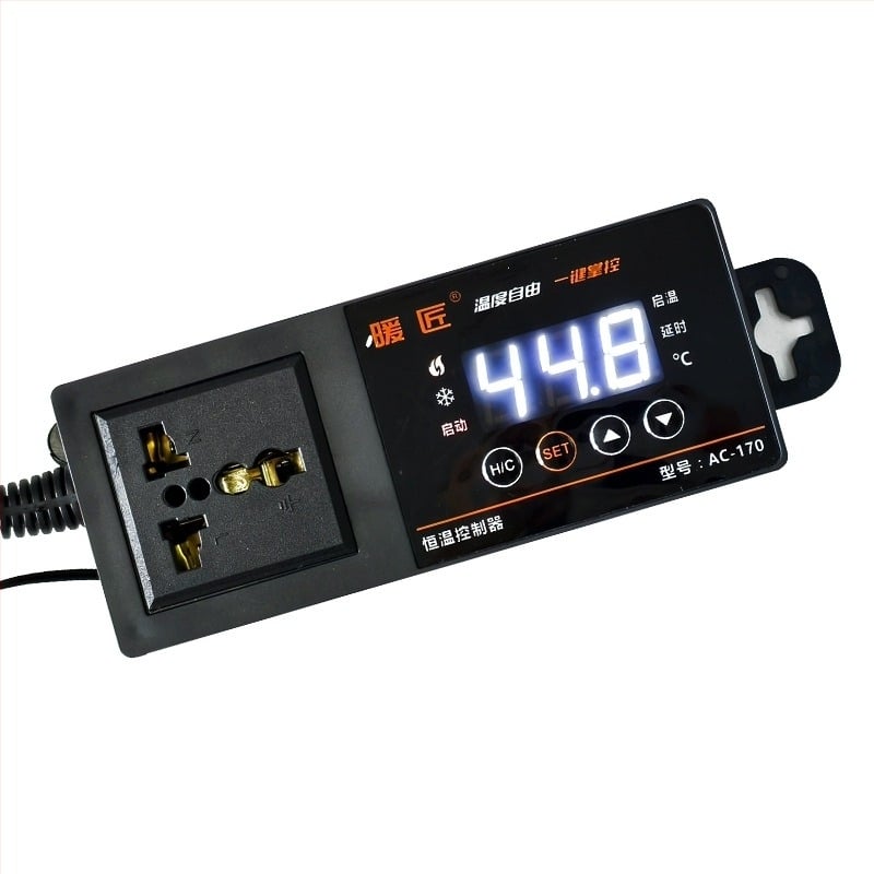 Аквариумен термоконтролер с температурен зонд, цифров дисплей, изход за контакт и интелигентно регулиране на температурата, точност 1°