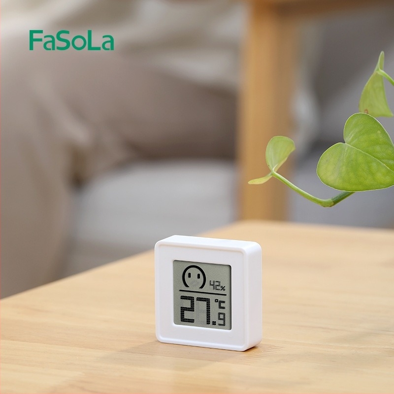 FaSoLa вътрешен дигитален термометър с влажност — стенен монтаж, измерва температурата в стаята и влажността