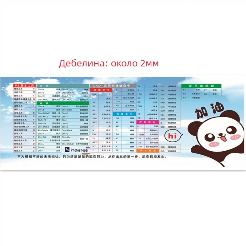 Мультяшна гумена двустранна подложка за мишка с антихлъзгаща повърхност, персонализируема настолна подложка