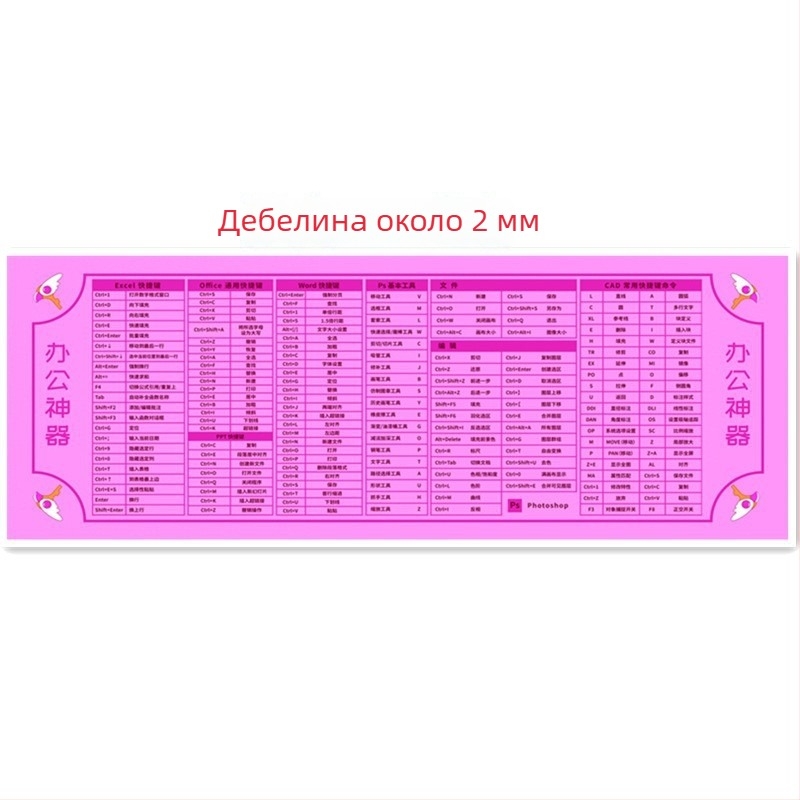 Мультяшна гумена двустранна подложка за мишка с антихлъзгаща повърхност, персонализируема настолна подложка