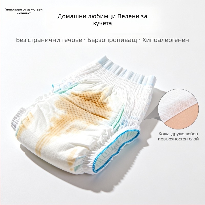 Физиологични панталони за кученца и малки кучета – карикатурен стил, Cat Rong, Материал: вносено влакно/полимер, Универсално приложение, Модел 001