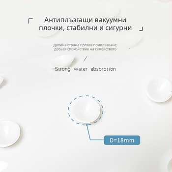 Антиплъзгаща подложка за баня – квадратна PVC мат за вана, с карикатурен принт, модерен минималистичен стил, миеща се.